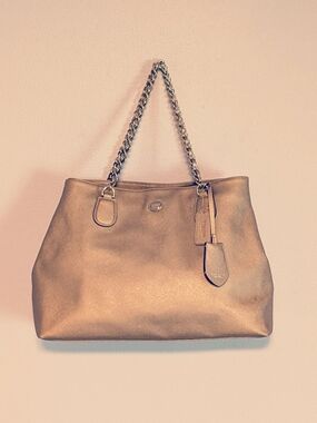 COACH Peyton Leather Chain Tote Gold